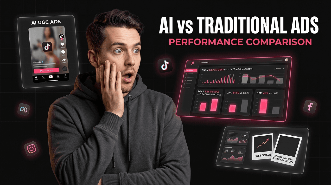 AI UGC vs UGC traditionnel : comparaison des performances en ads